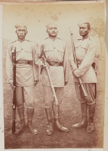 Drie soldaten van het 4e Gurkha (Rifle) Regiment