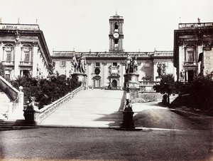 Uitzicht op Campidoglio met het Palazzo Senatorio, Rome door Unknown photographer