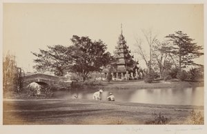 Uitzicht op Eden Gardens, Calcutta door Unknown photographer