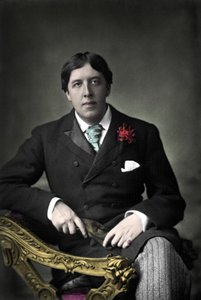 Portret van schrijver Oscar Wilde. Foto uit de 19e eeuw