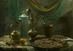 Vintage stillevens-tafel door UstinaGreen