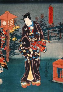 Volle Maan: Kleurplanten en bloemen door Utagawa Kunisada