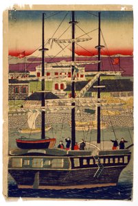 Haven van Kyoto, Japan door Utagawa (1786 1865) Kunisada