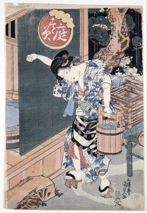 Het tuinbad door Utagawa Kunisada