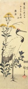 Patrinia, Chinese klokbloem en een kraanvogel, maart 1853