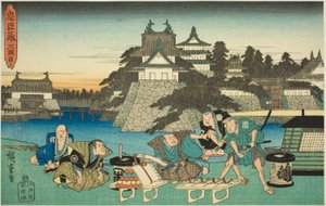 Act 3 (Sandanme), uit de serie "De Wraak van de Loyale Retainers (Chushingura)" door Utagawa Hiroshige