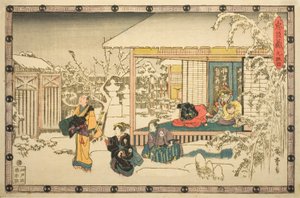 Acte 9, uit de serie "De Wraak van de Loyale Retainers (Chushingura)" door Utagawa Hiroshige
