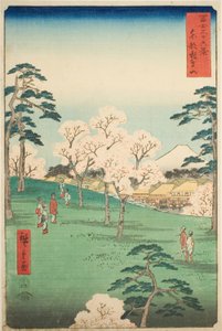 Asuka-heuvel in de oostelijke hoofdstad, uit de serie "Zesendertig gezichten op de berg Fuji"