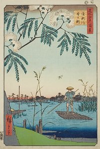 Ayase rivier en Kanegafuchi (Ayasegawa Kanegafuchi), nr.63 uit de serie "Honderd beroemde vergezichten van Edo (Meisho Edo hyakkei)".