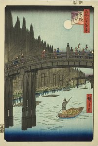 Bamboe Yards en Kyo-brug, uit de serie "Honderd Beroemde Zichten van Edo" door Utagawa Hiroshige
