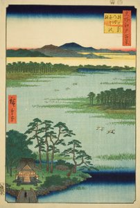 Benten-schrijn en Inokashira-vijver, uit de serie "Honderd beroemde gezichten van Edo" door Utagawa Hiroshige