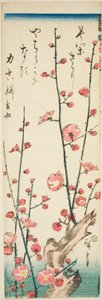 Bloeiende pruimentakken door Utagawa Hiroshige