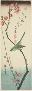 Boszanger op Pruimentak door Utagawa Hiroshige
