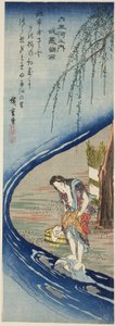 Chofu Juweelrivier in de Provincie Musashi (Musashi Chofu), uit de serie "Zes Juweelrivieren (Mu Tamagawa no uchi)" door Utagawa Hiroshige