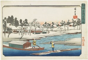 Helder weer na sneeuw in Masaki, 1832-1839
