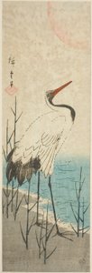 Kraanvogel en Zon door Utagawa Hiroshige