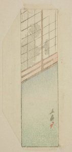 Envelop van Vrouw achter Schuifschermen door Utagawa Hiroshige