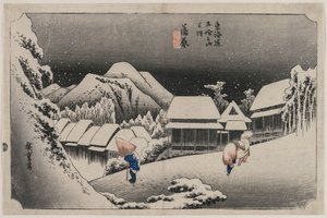 Avondsneeuw bij Kambara (nummer zestien van de serie Drieënvijftig stations van de Tokaido)