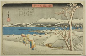 Avondsneeuw bij Uchikawa, uit de serie "Acht uitzichten van Kanazawa"