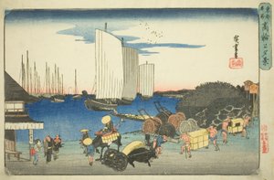 Avondzicht op Takanawa (Takanawa no yukei), uit de serie "Beroemde Plaatsen in de Oostelijke Hoofdstad (Toto meisho)"