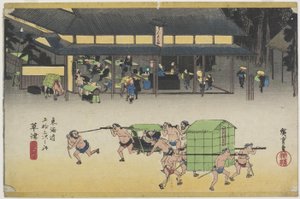 Beroemde Posthuis, Kusatsu, c. 1833