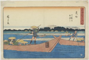 Veerboot op de Tenryu-rivier bij Mitsuke, 1841-1842