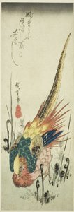 Gouden Fazant en Adelaarsvarens door Utagawa Hiroshige