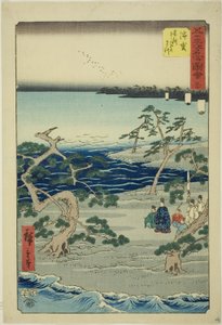 Hamamatsu: De beroemde fluisterende dennen (Hamamatsu, meisho zazanza no matsu), nr. 30 uit de serie 