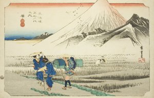 Hara: Mount Fuji in de Ochtend, uit de serie "Drieënvijftig Stations van de Tokaido Weg"