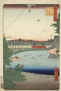 Hibiya en Soto-Sakurada vanuit Yamashita-cho, uit de serie "Honderd Beroemde Zichten van Edo" door Utagawa Hiroshige