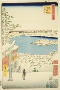 Uitzicht vanaf de heuveltop van het Yushima Tenjin-heiligdom (Yushima Tenjin sakaue tenbo), uit de serie "Honderd beroemde uitzichten van Edo (Meisho Edo hyakkei)"