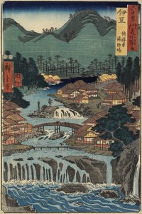 Warmwaterbronnen bij Shuzenji, provincie Izu, augustus 1853