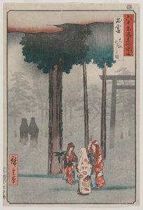 Hotohoto-festival bij de Izumo Grote Tempel, uit de serie Uitzichten van beroemde plaatsen in de zestig-odd provincies door Utagawa Hiroshige