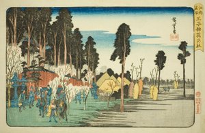 Inari-schrijn bij Oji (Oji Inari no yashiro), uit de serie "Beroemde Plaatsen in Edo (Koto meisho)" door Utagawa Hiroshige