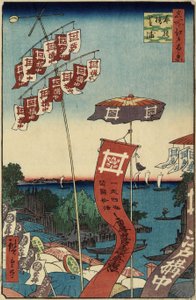 Kanasugi-brug, Shibaura, juli 1857