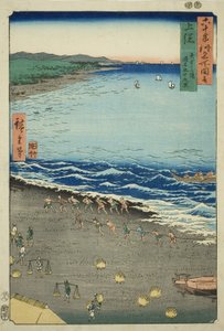 Kazusa Provincie: Yasashi Baai, ook bekend als Kujukuri, uit de serie "Beroemde Plaatsen in de Zestig-Provincies" door Utagawa Hiroshige