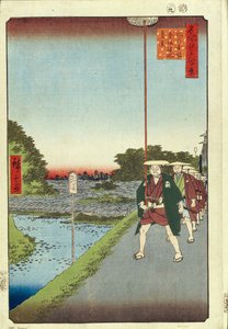 Kinokuni-heuvel en verre uitzicht op Akasaka en de Tameike-vijver Honderd beroemde uitzichten van Edo, 1856-1858