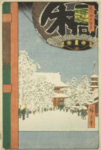 Kinryuzan-tempel in Asakusa (Asakusa Kinryuzan), uit de serie "Honderd beroemde uitzichten van Edo (Meisho Edo hyakkei)" door Utagawa Hiroshige