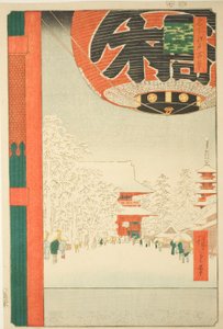 Kinryuzan-tempel in Asakusa (Asakusa Kinryuzan), uit de serie "Honderd beroemde uitzichten van Edo (Meisho Edo hyakkei)" door Utagawa Hiroshige