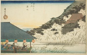 Kiyomizu Tempel, uit de serie "Beroemde Plaatsen in Kyoto (Kyoto meisho no uchi)" door Utagawa Hiroshige