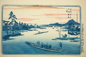 Late lente in Massaki (Massaki boshun no kei), uit de serie "Beroemde uitzichten van de oostelijke hoofdstad (Toto meisho)" door Utagawa Hiroshige