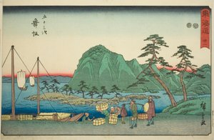 Maisaka—Nr. 31, uit de serie "Drieënvijftig stations van de Tokaido," ook bekend als de Reisho Tokaido door Utagawa Hiroshige