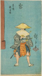Miya: Kagekiyo Bezoekt de Kannon Tempel (Miya, Kagekiyo Kannon mode), deel van blad nr. 12 uit de serie "Afbeeldingen van de Drieënvijftig Stations van de Tokaido-weg (Tokaido gojusan tsugi zue)"