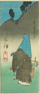 Berg Koya in de Kii Provincie (Kii, Koya), sectie van blad nr. 16 uit de serie "Uitgeknipte Afbeeldingen van de Provincies (Kunizukushi harimaze zue)"