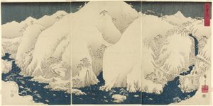 Berg en Rivier op de Kiso-weg door Utagawa Hiroshige