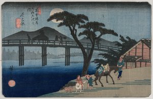 Nagakubo (Station 28) uit de serie Negenenzestig Stations van de Kisokaido door Utagawa Hiroshige