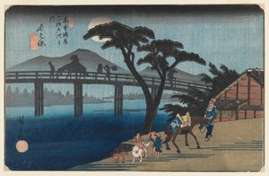 Nagakubo, nr. 28, uit de serie Negenenzestig stations van de Kisokaido-snelweg door Utagawa Hiroshige