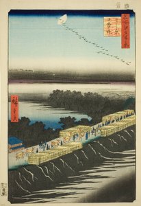 Nihon Dijk, Yoshiwara, uit de serie "Honderd Beroemde Uitzichten van Edo" door Utagawa Hiroshige