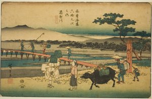 Nr. 66: Echikawa, uit de serie "Negenenzestig Stations van de Kisokaido (Kisokaido rokujukyu tsugi no uchi)"