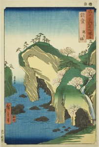 Noto Provincie: Baai van Watervallen (Noto, Taki no ura), uit de serie "Beroemde plaatsen in de zestig-odd provincies (Rokujuyoshu meisho zue)"